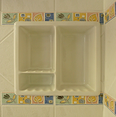 bathroom remodeling recessed soap shampoo dish